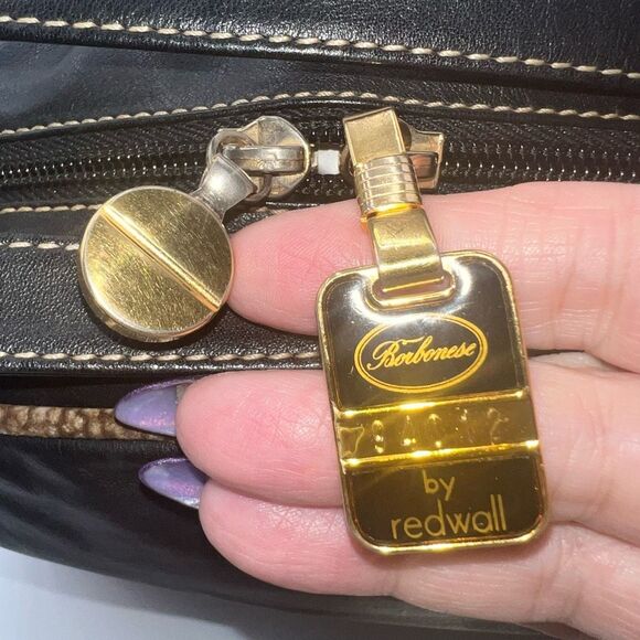 Borbonese Redwall Soft Leather Dome Bag - Picture 8 of 13